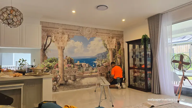 Dining Wallpaper Installation