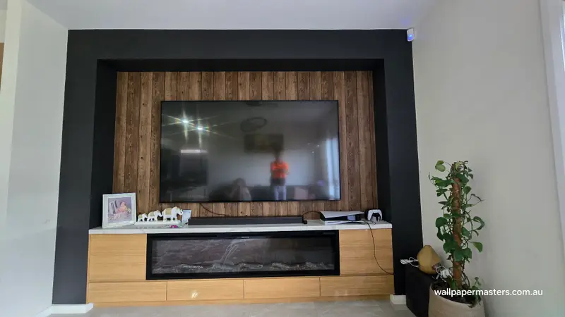 TV Back Wallpaper Installation