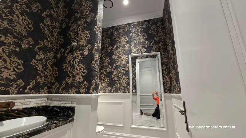 Toilet Wallpaper Installation