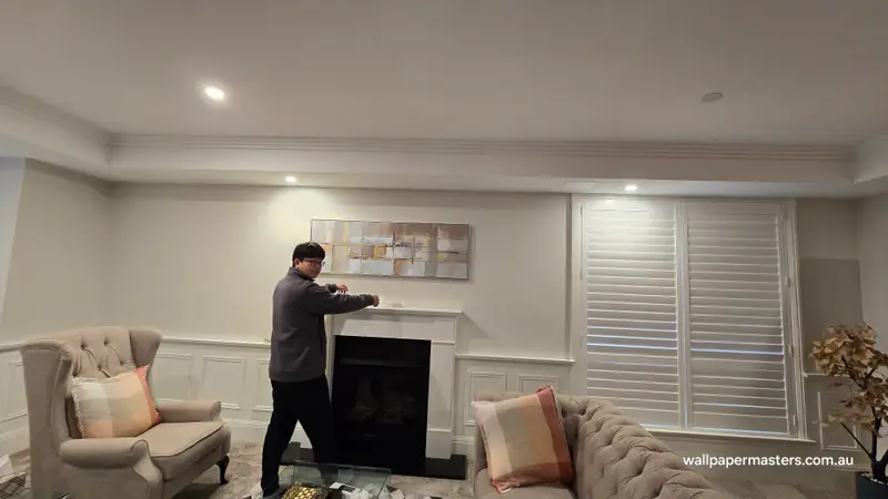 Fireplace Wallpaper Installation