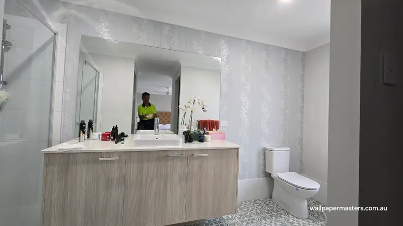 Toilet Wallpaper Installation