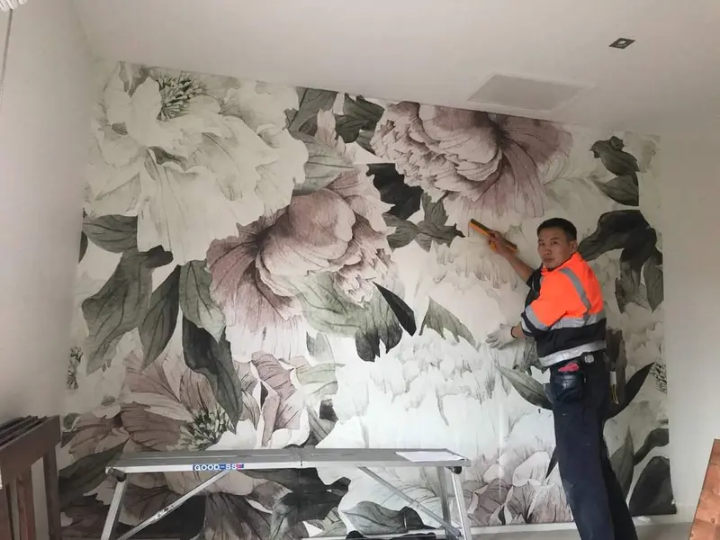 Custom mural Wallpaper Installation