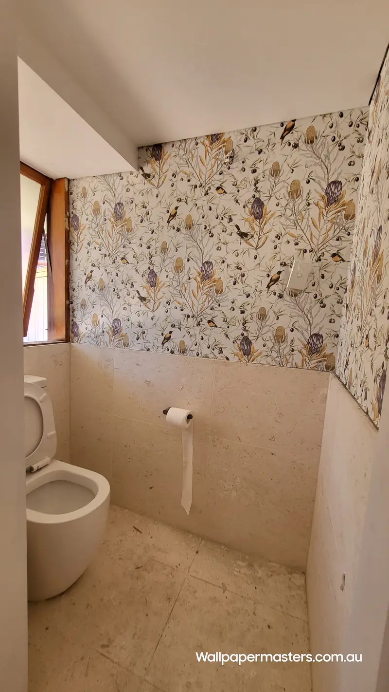 Toilet Wallpaper Installation