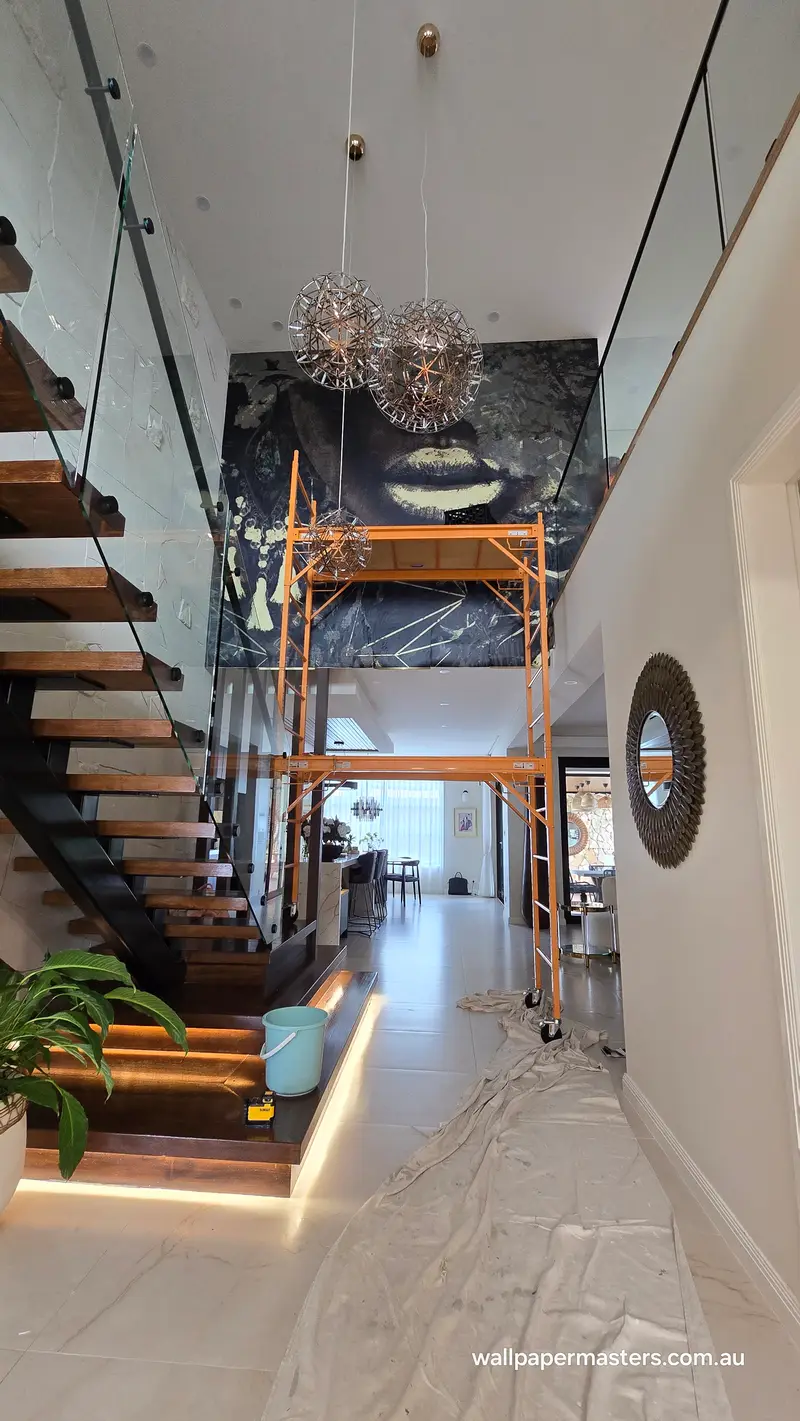 Staircase Wallpaper Installation
