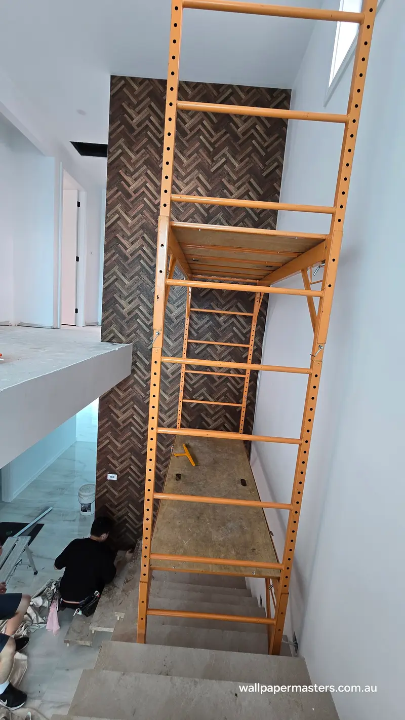 Staircase Wallpaper Installation