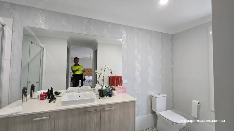 Toilet Wallpaper Installation