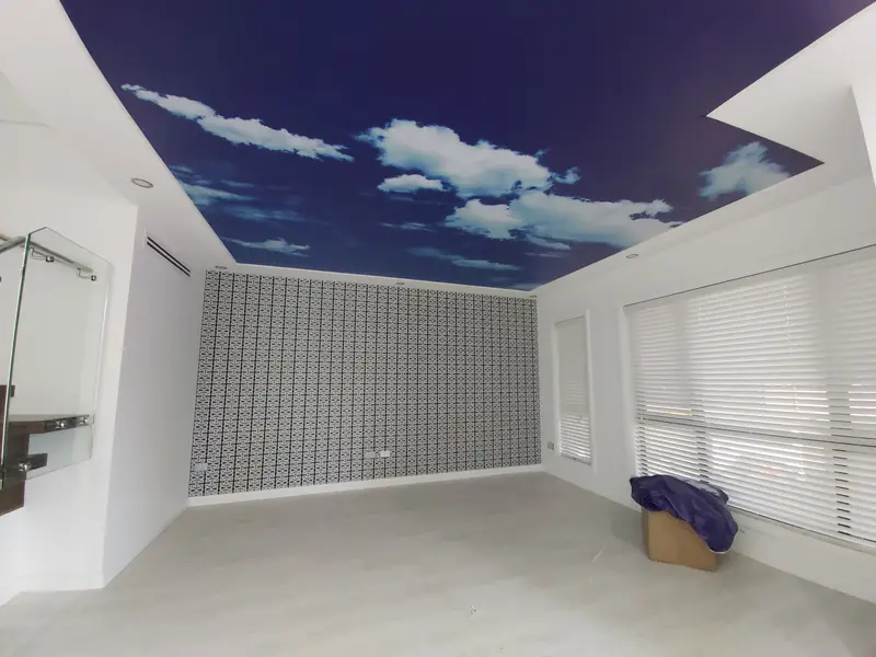 Ceiling Wallpaper Installation