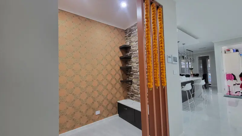 Prayer Room Wallpaper Installation