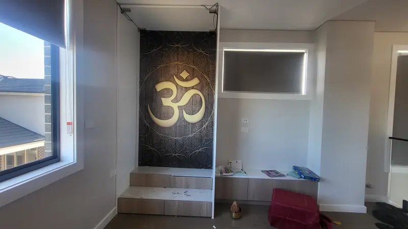 Prayer Room Wallpaper Installation