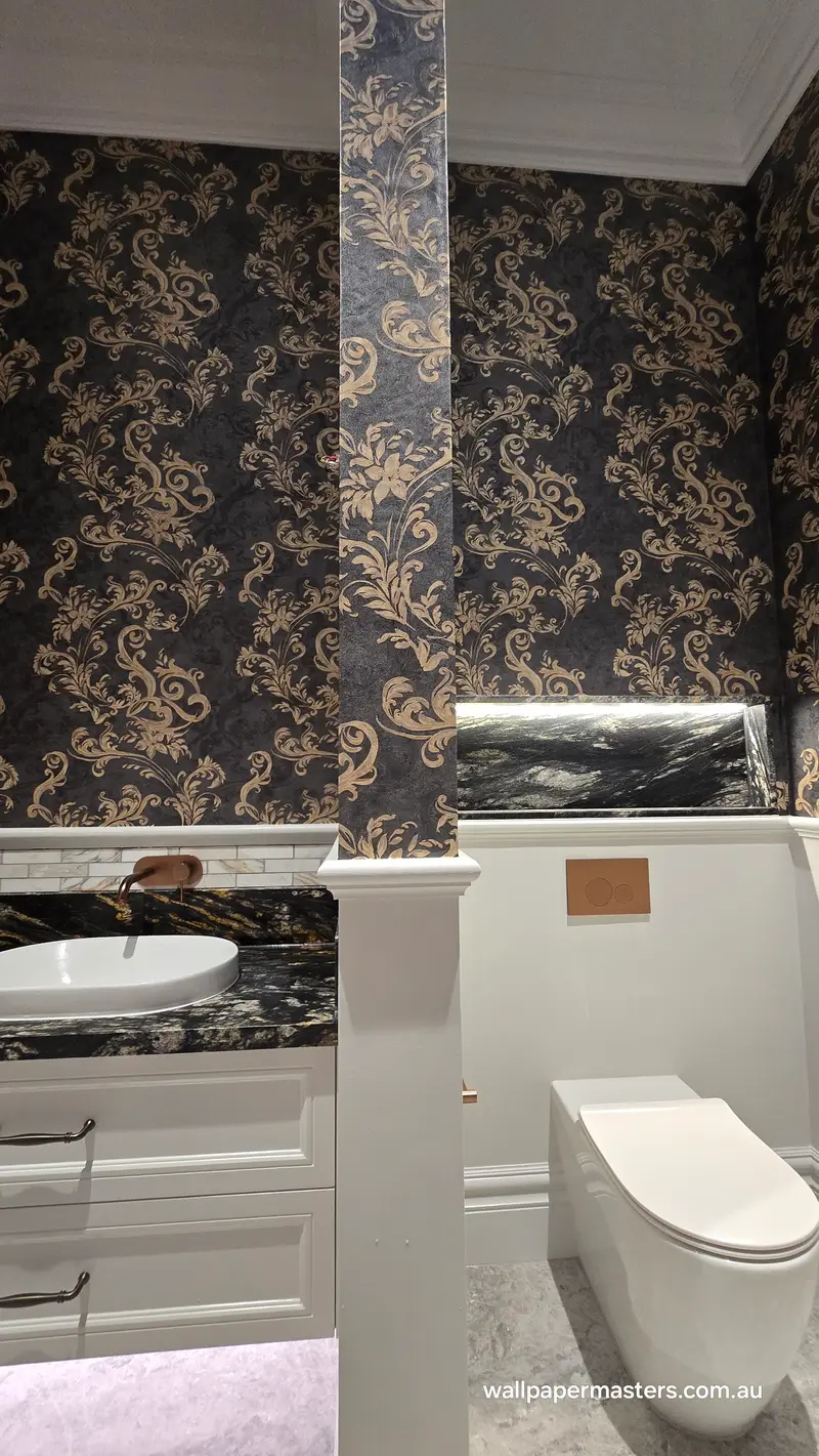 Toilet Wallpaper Installation