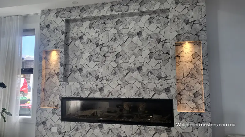 Fireplace Wallpaper Installation