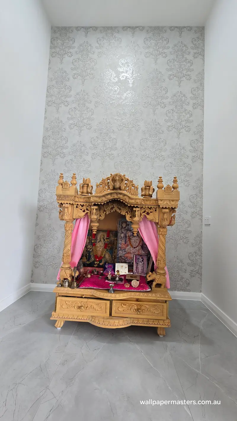 Prayer Room Wallpaper Installation