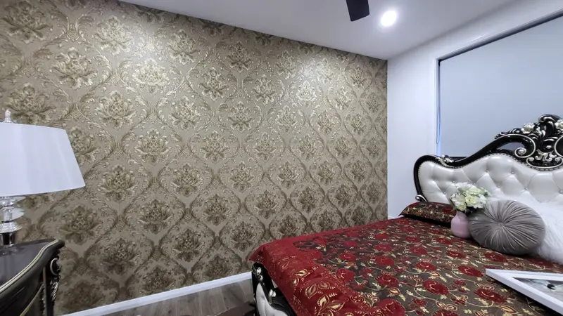 Bedroom Wallpaper Installation