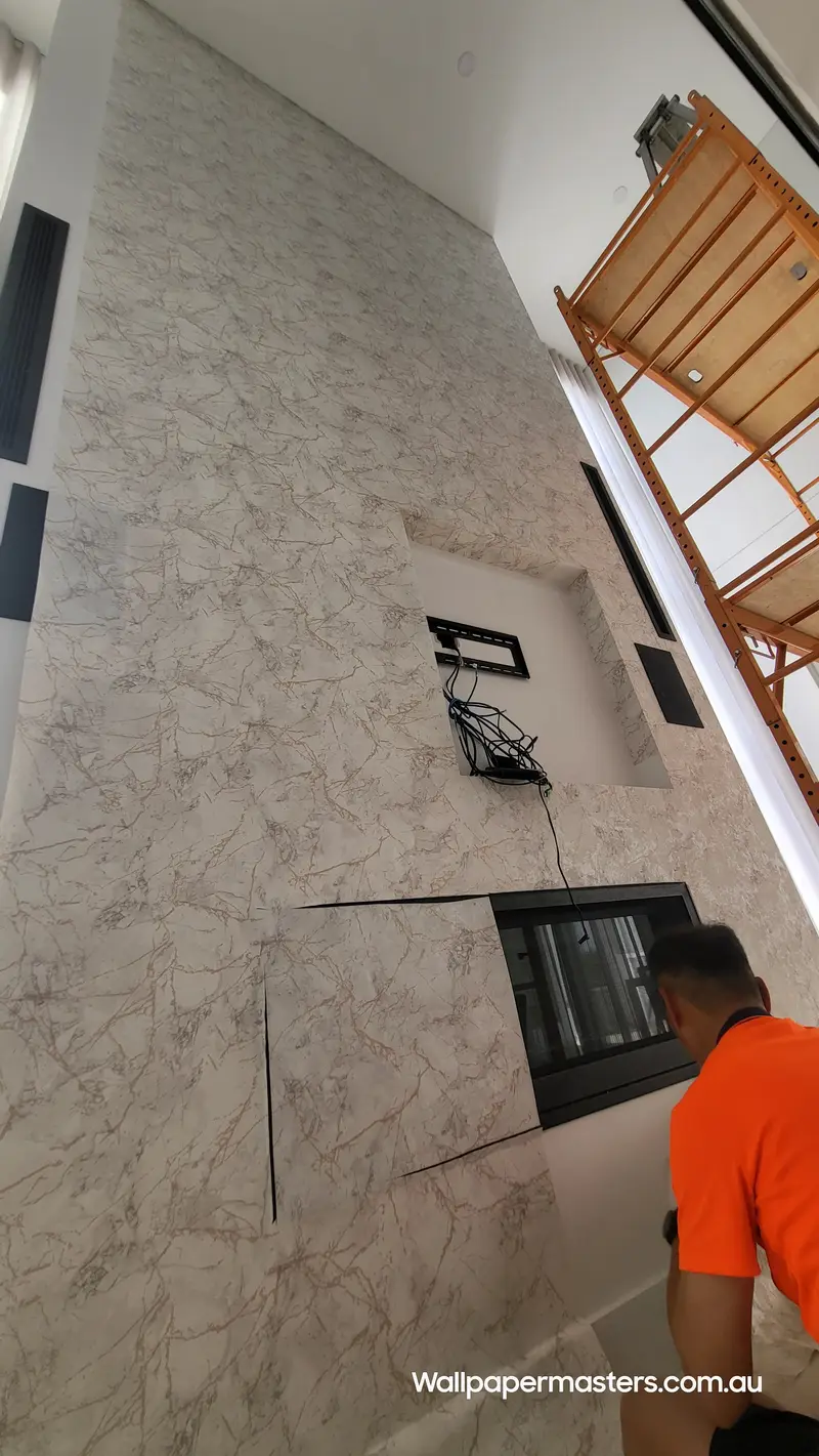 Fireplace Wallpaper Installation