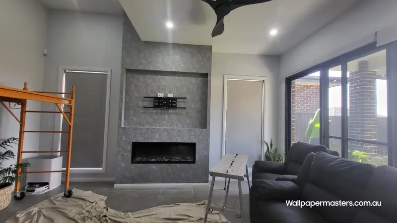 Fireplace Wallpaper Installation