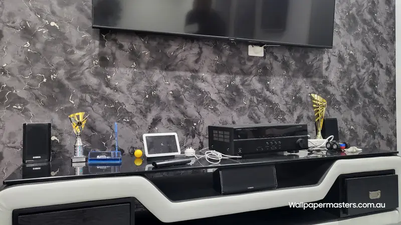 TV Back Wallpaper Installation