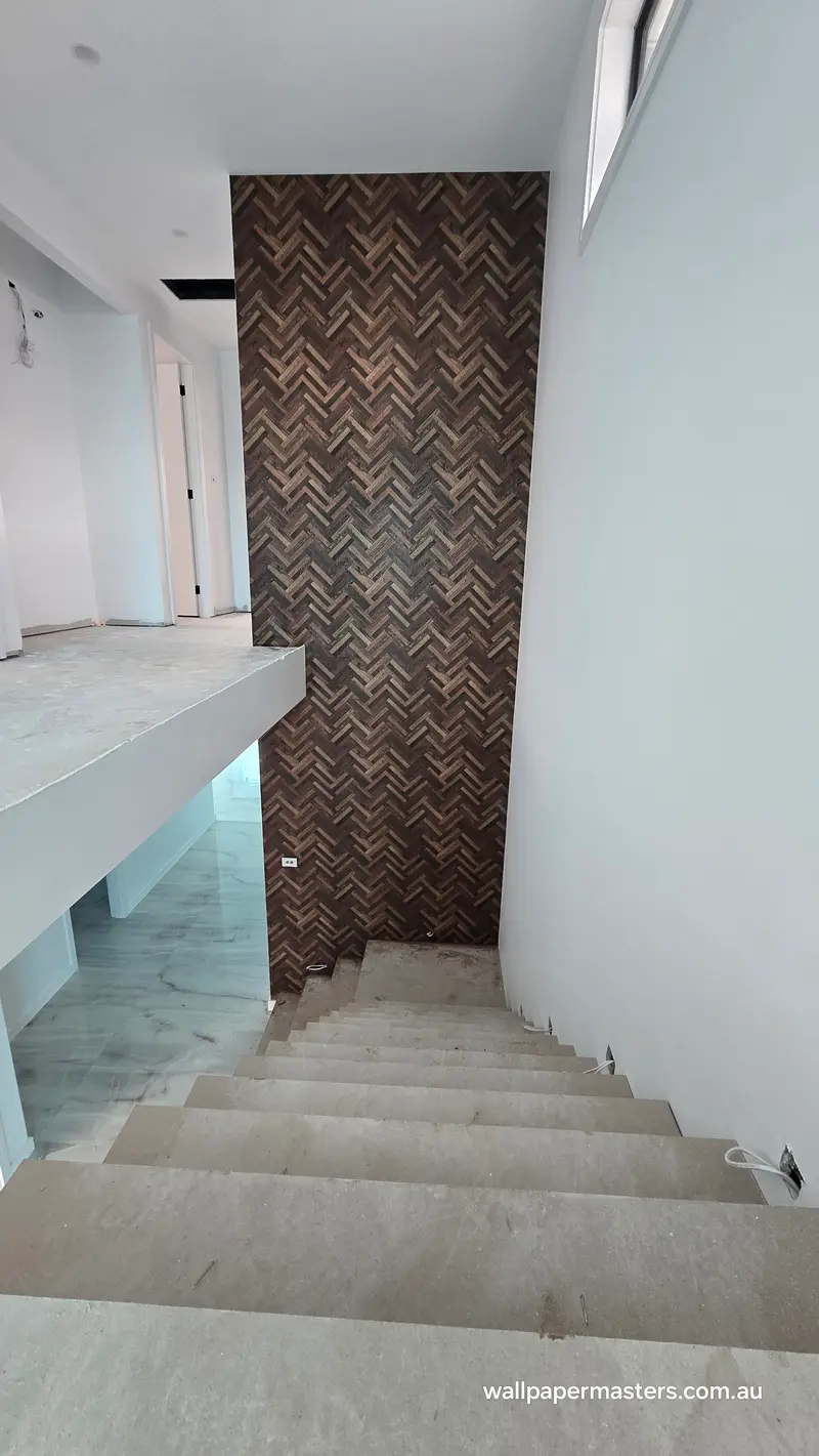 Staircase Wallpaper Installation