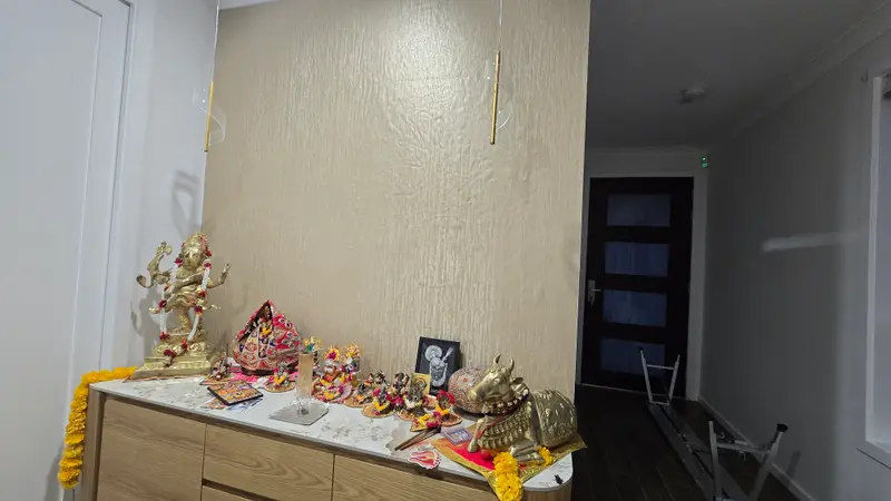 Prayer Room Wallpaper Installation