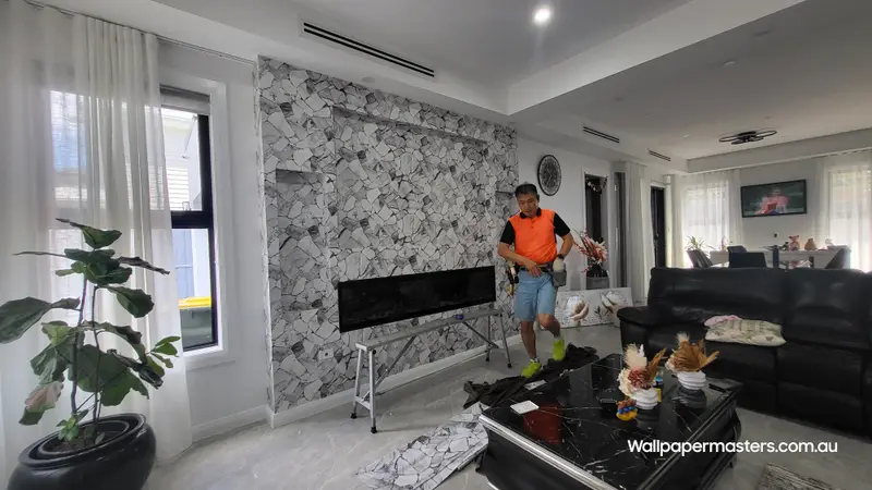 Fireplace Wallpaper Installation