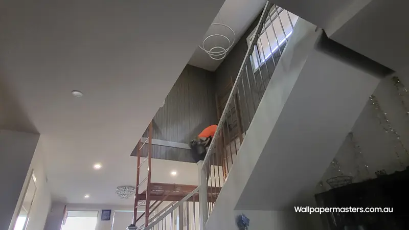 Staircase Wallpaper Installation