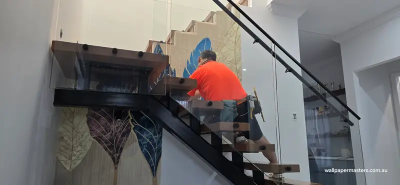 Staircase Wallpaper Installation