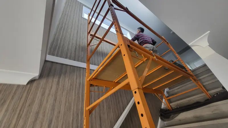 Staircase Wallpaper Installation