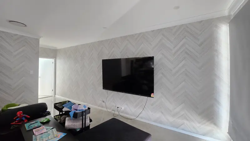 TV Back Wallpaper Installation
