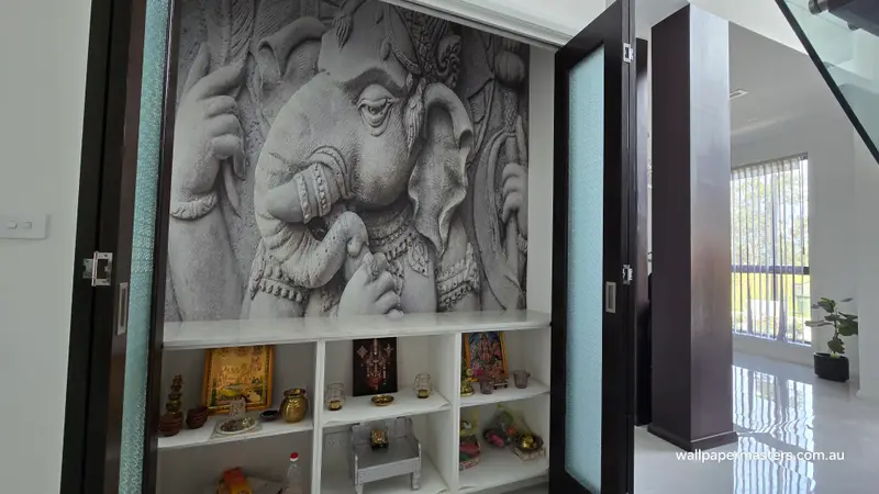 Prayer Room Wallpaper Installation