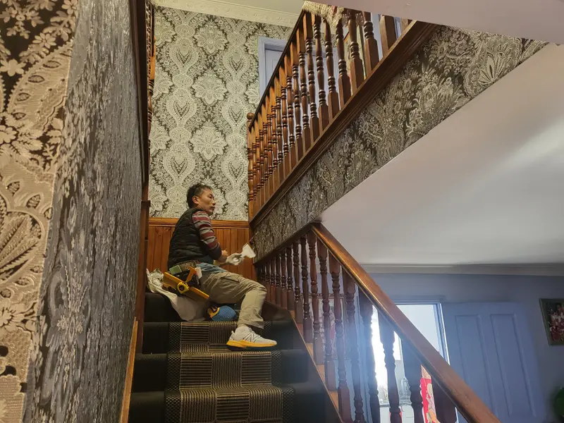 Staircase Wallpaper Installation