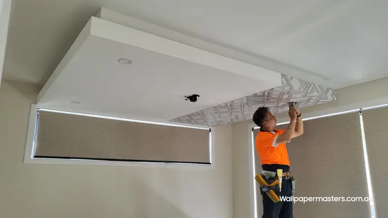 Ceiling Wallpaper Installation