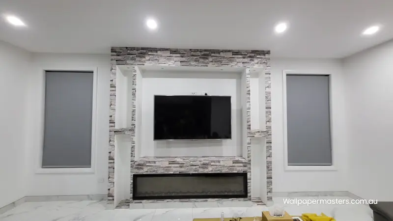Fireplace Wallpaper Installation
