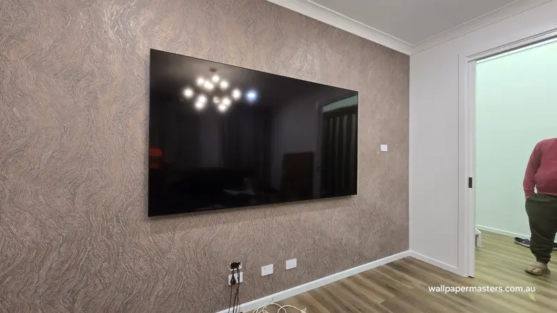 TV Back Wallpaper Installation