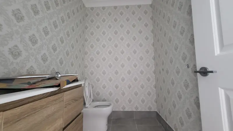 Toilet Wallpaper Installation