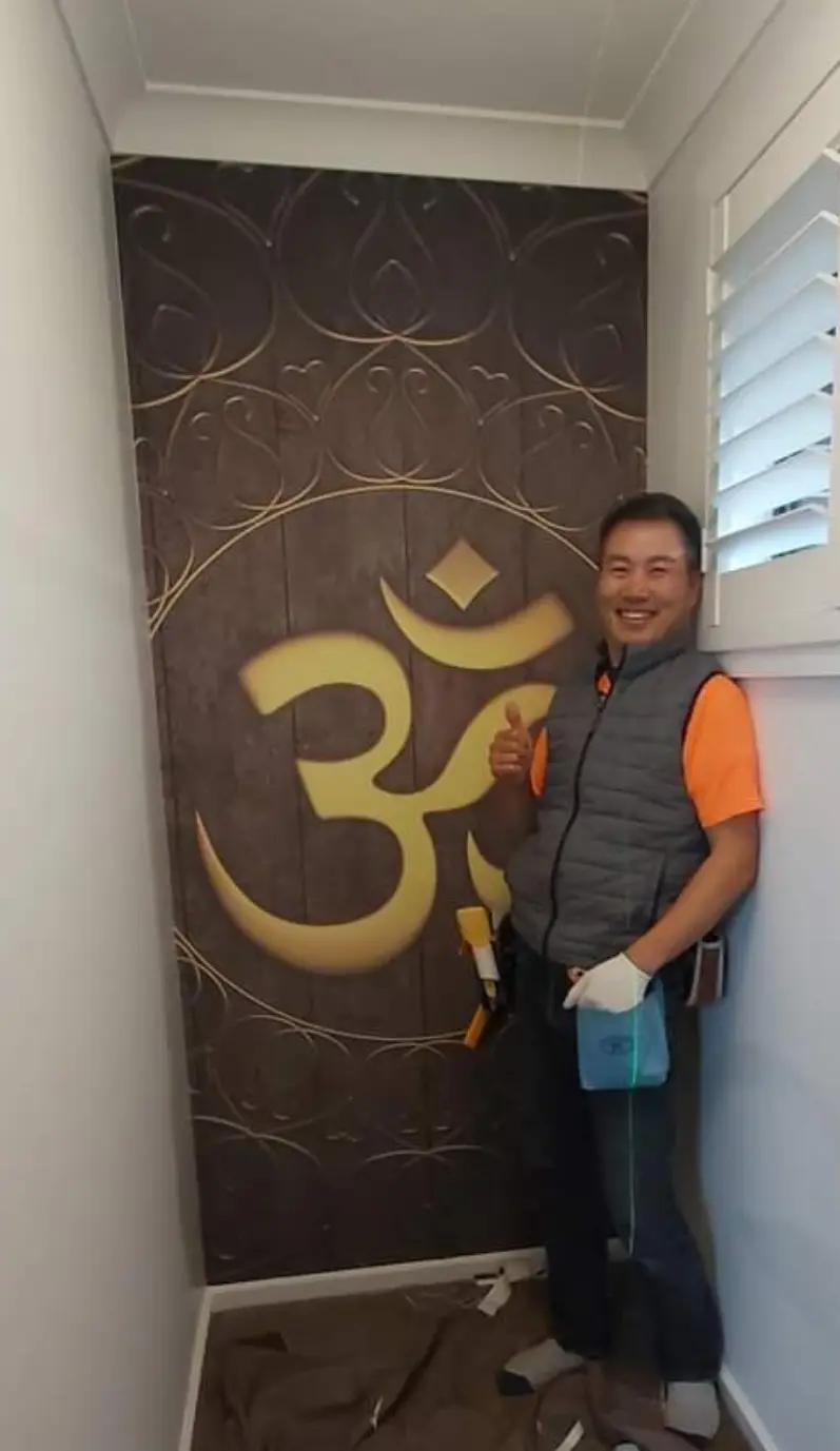 Prayer Room Wallpaper Installation