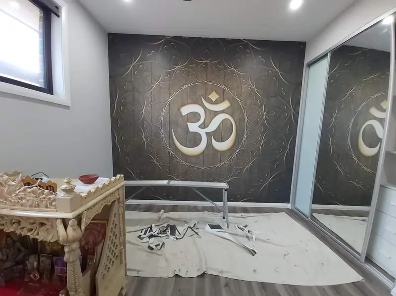 Prayer Room Wallpaper Installation