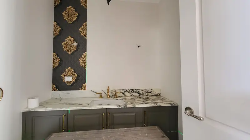 Toilet Wallpaper Installation