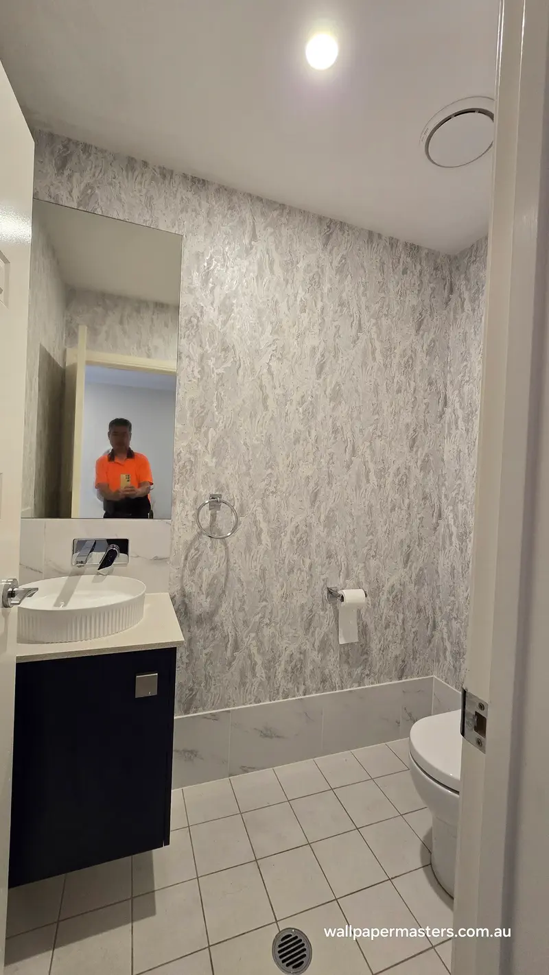 Toilet Wallpaper Installation