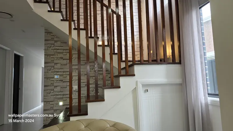 Staircase Wallpaper Installation