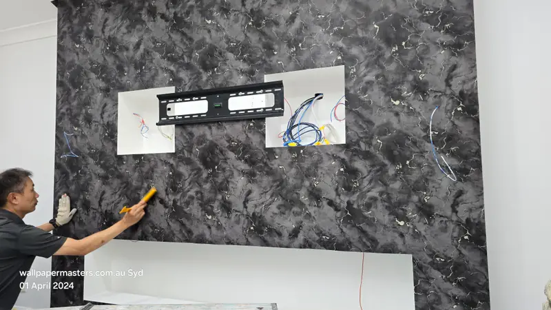 Fireplace Wallpaper Installation