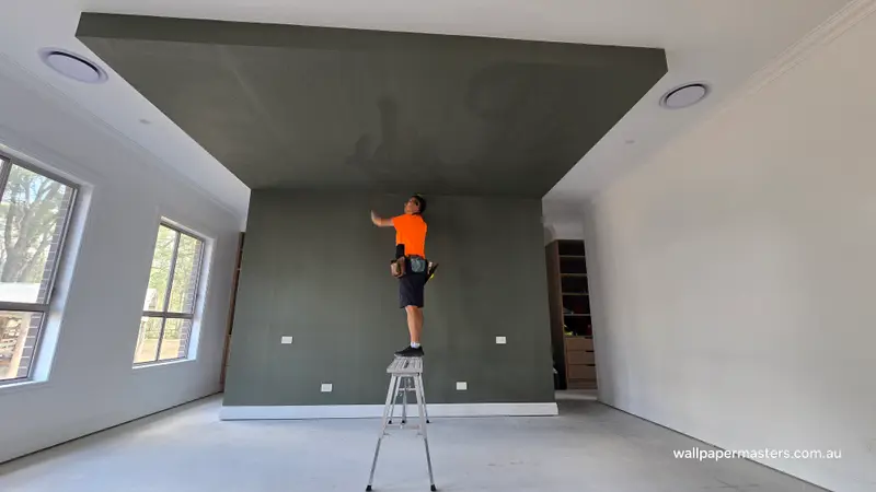 Ceiling Wallpaper Installation