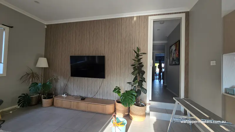 TV Back Wallpaper Installation
