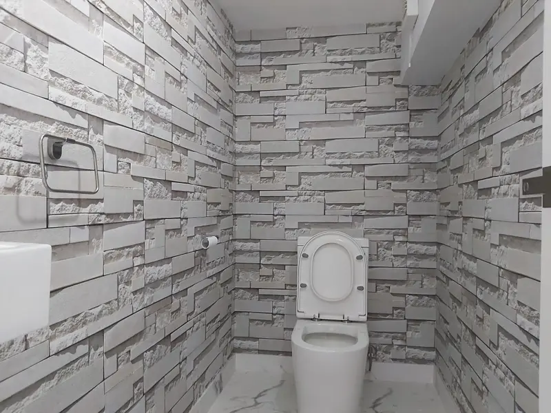Toilet Wallpaper Installation