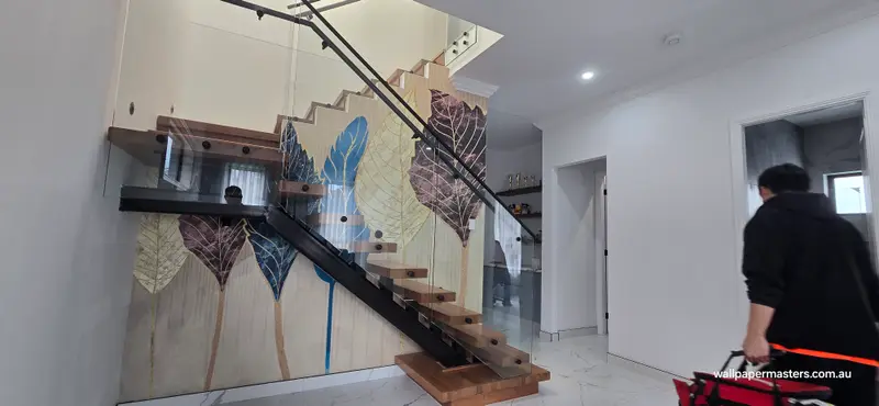 Staircase Wallpaper Installation