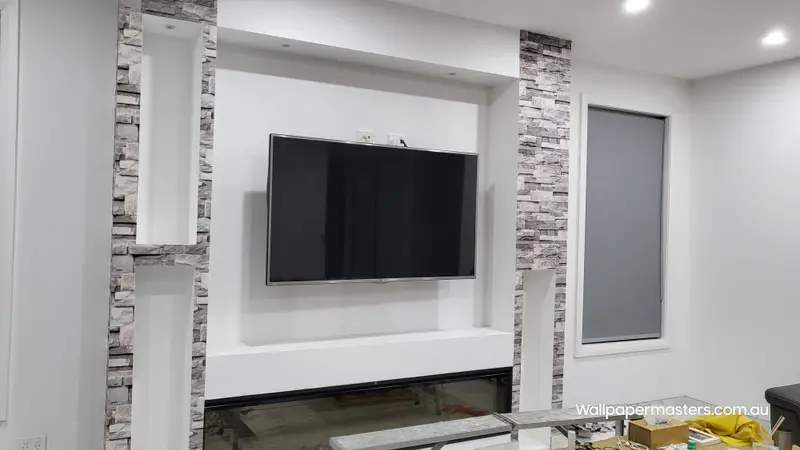 Fireplace Wallpaper Installation