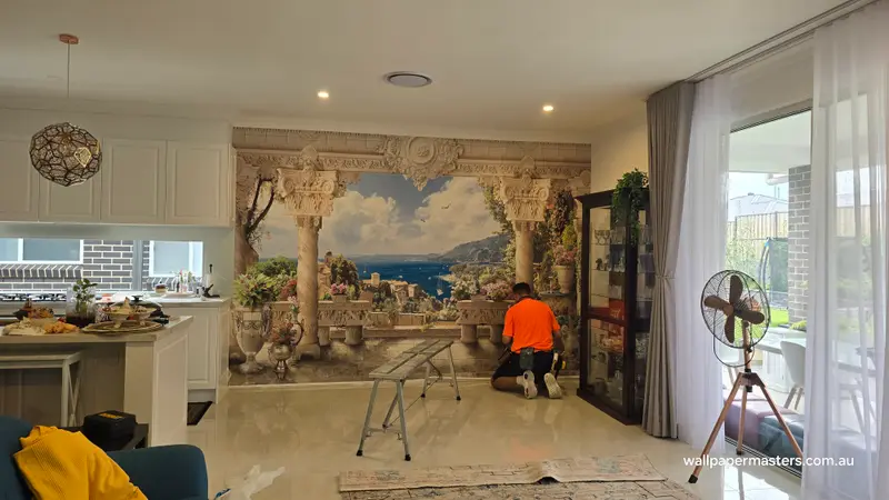 Dining Wallpaper Installation