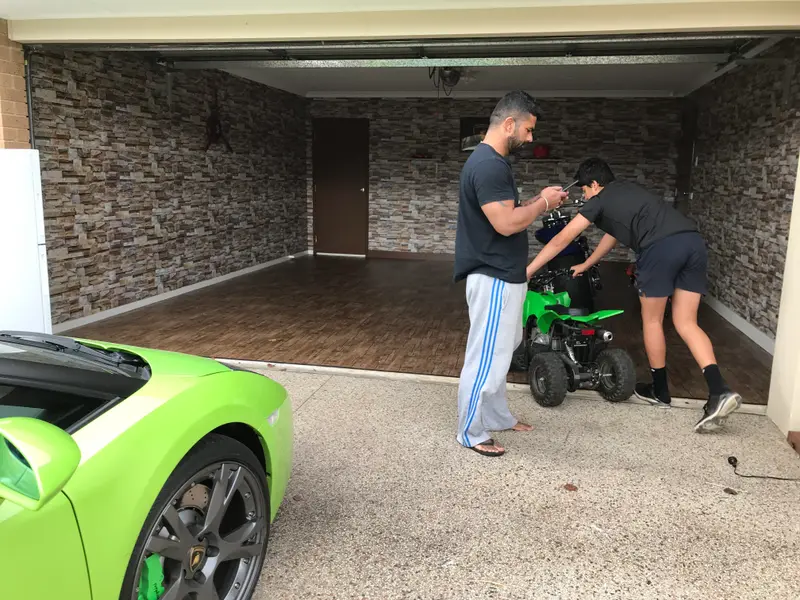 Garage Wallpaper Installation
