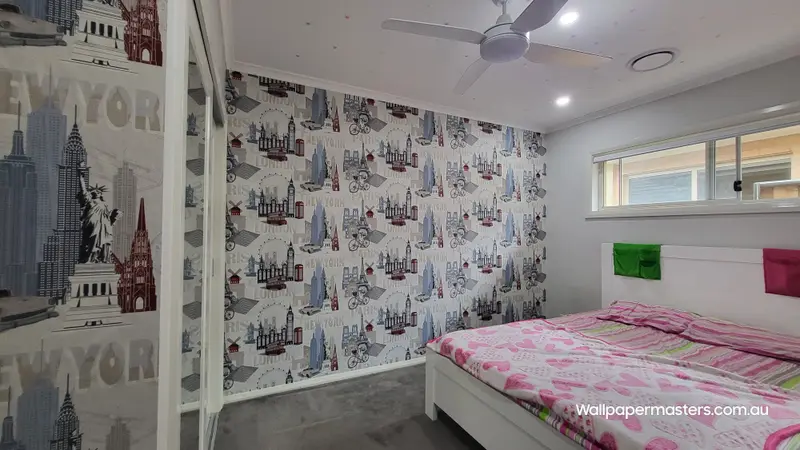 Bedroom Wallpaper Installation