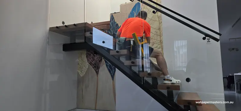 Staircase Wallpaper Installation