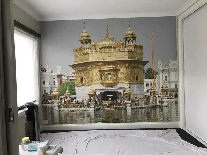 Prayer Room Wallpaper Installation