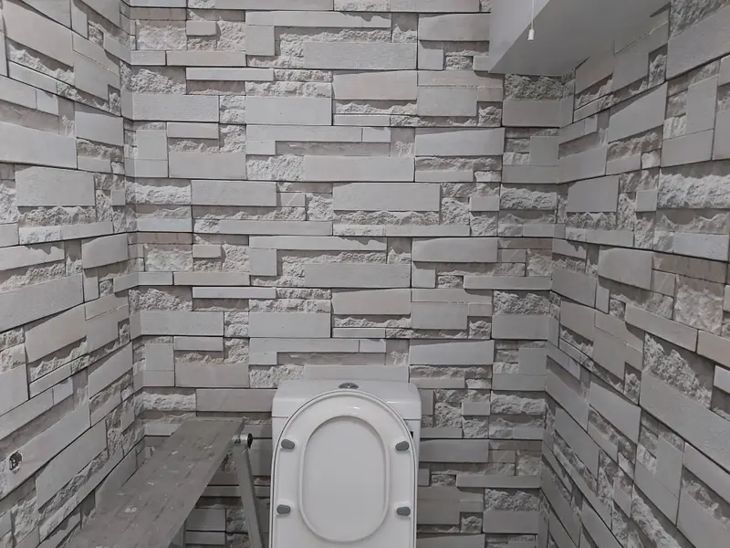 Toilet Wallpaper Installation